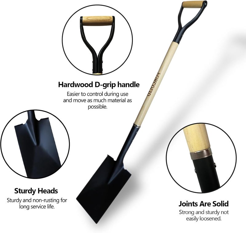 FORCOLID Spade Shovel for Digging, Edging Shovel, Lawn Edger Tool with D-Handle, Forged Steel Y-Grip, for Digging, Lawn Edging, Pruning, 45 inch Heavy Duty Weed Puller Tool - Image 2